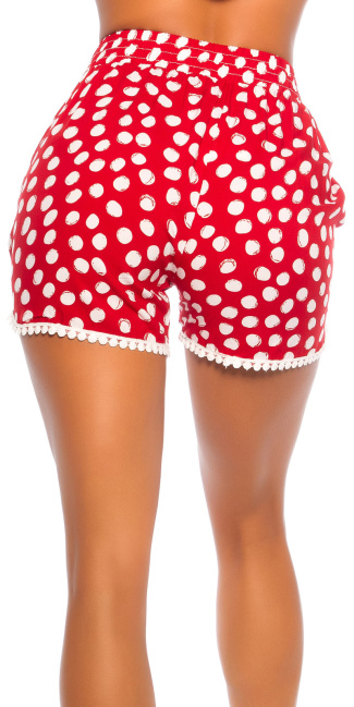 Trendy Highwaist Summer shorts with print Red